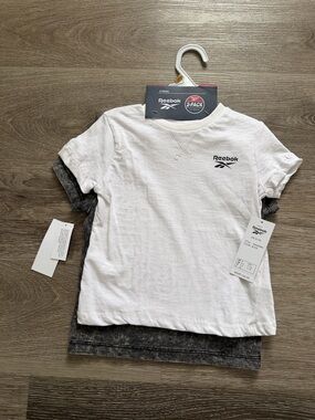 NWT Reebok Kids' 2-Pack Short Sleeve Tee - White & Gray